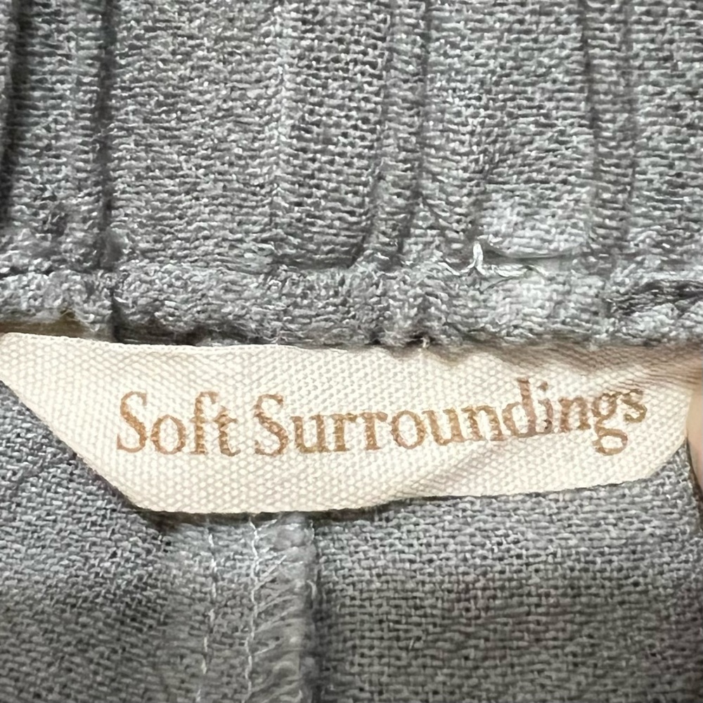 Soft Surroundings Gray Cotton Pants Resortwear Chic Loungy Coastal Grandmother - Picture 7 of 9